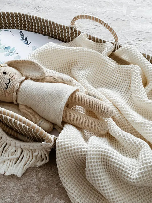Cotton Baby Waffle Blanket - Ivory