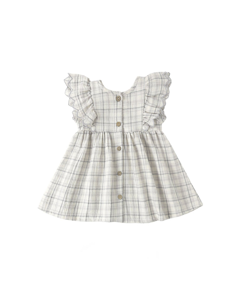 Alina Dress in Blue Plaid - Needle and Grain