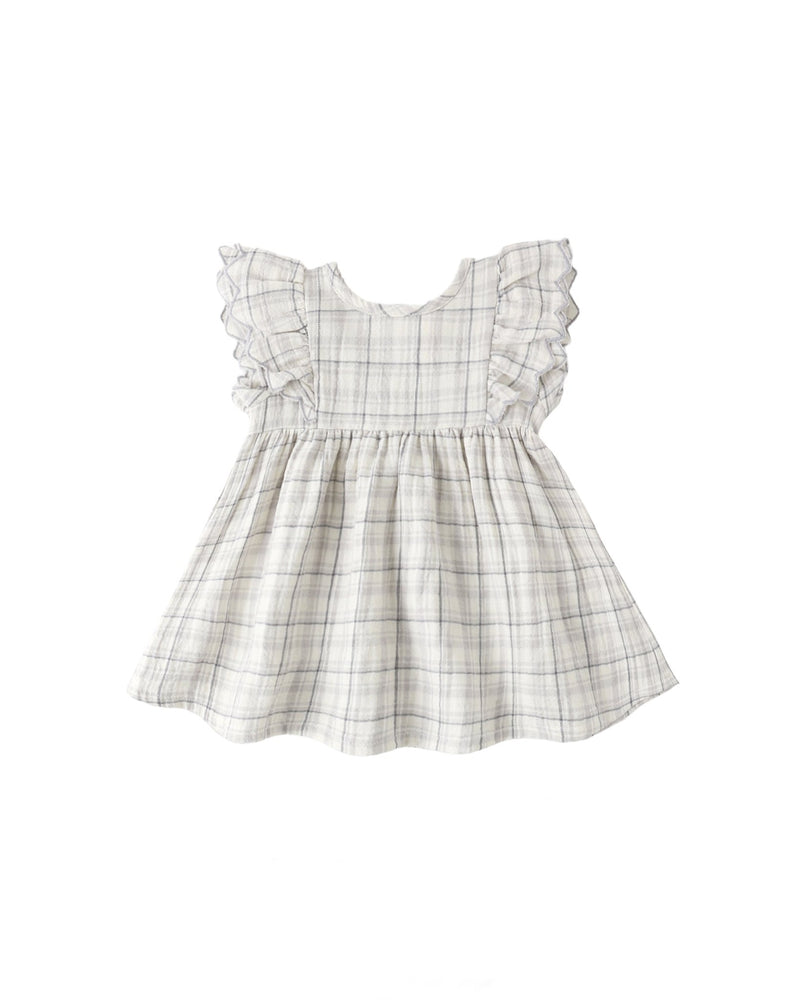 Alina Dress in Blue Plaid - Needle and Grain