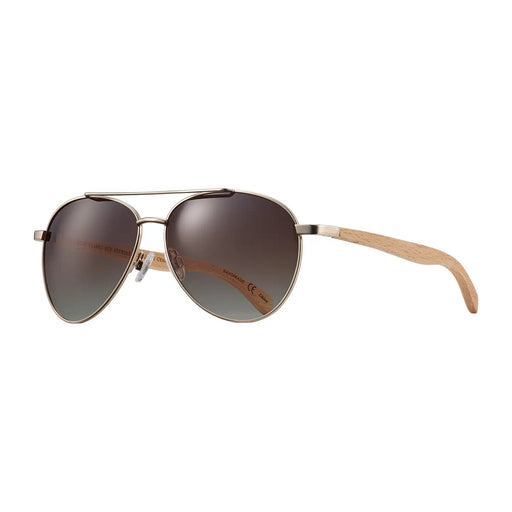 Amador - Matte Gold / Beechwood - Gradient Brown Polarized - Needle and Grain