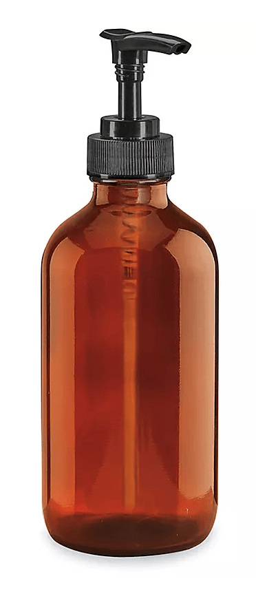 Amber Glass 8 oz Pump Bottles - Needle and Grain