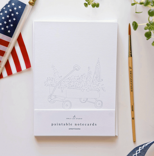Americana Paintable Watercolor Notecards - Needle and Grain