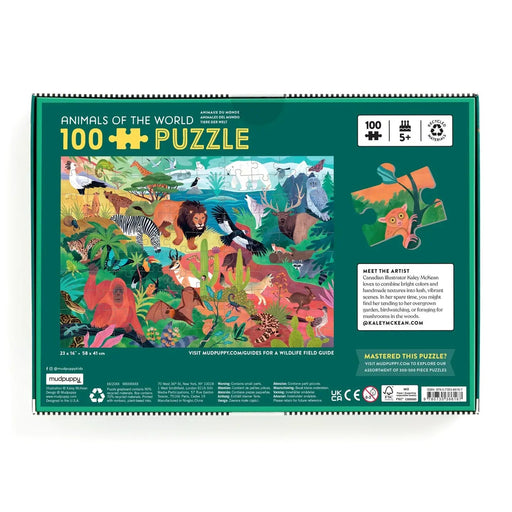 Animals of the World 100 Piece Puzzle - Needle and Grain