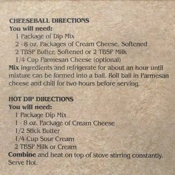 Artichoke Spinach Dip & Cheeseball Mix - Needle and Grain