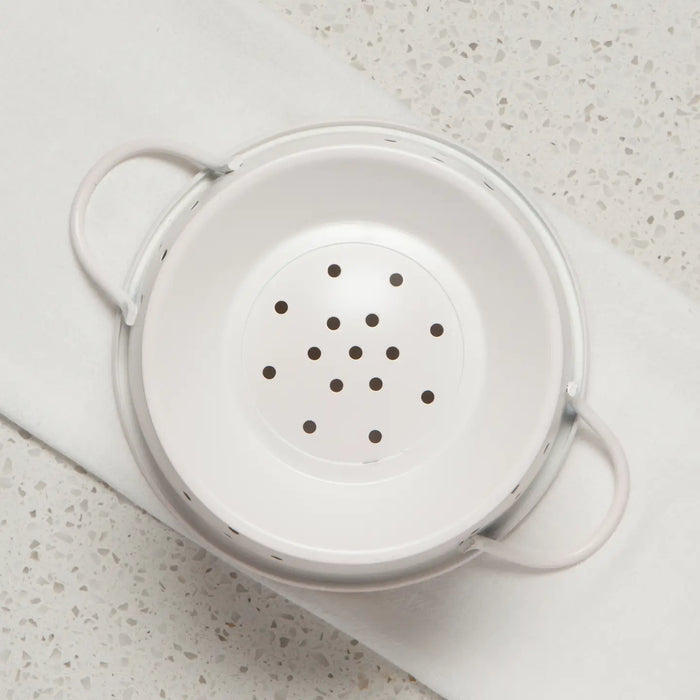 Small Matte Steel White Colander