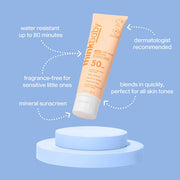 Baby Clear Zinc Sunscreen Sensitive Skin SPF 50, 3 oz - Needle and Grain