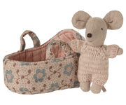Baby Mouse in Carry Cot - Rose - Needle and Grain