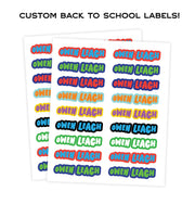 Back To School Custom Durable Label Sheets - Needle and Grain