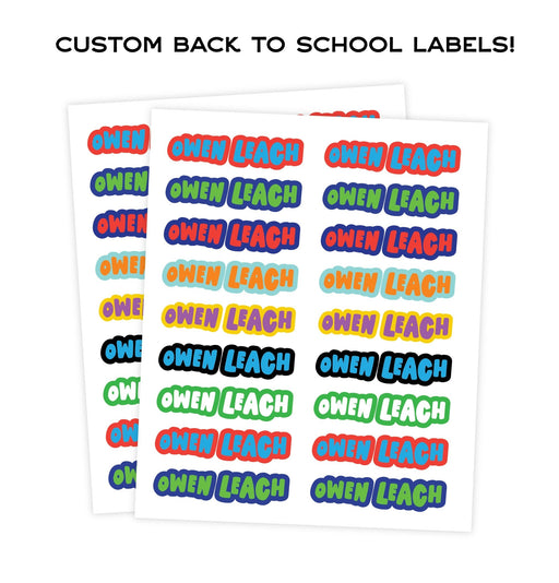 Back To School Custom Durable Label Sheets - Needle and Grain