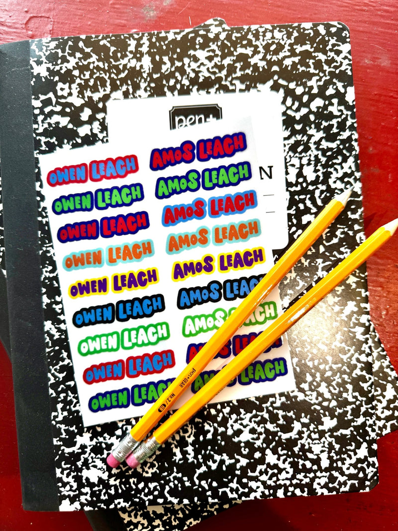 Back To School Custom Durable Label Sheets - Needle and Grain