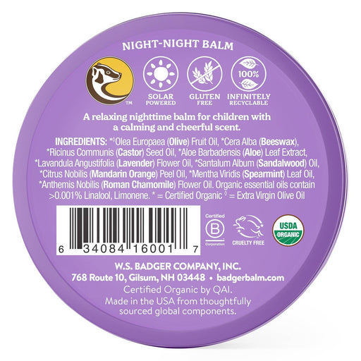 Badger Night-Night Balm, Organic Aromatherapy for Kids - Needle and Grain