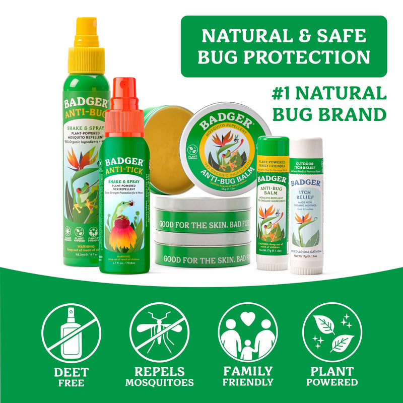 Badger Tick Spray, All Natural Tick Repellent, Deet-Free - Needle and Grain