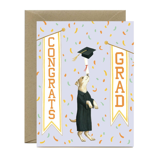 Balancing Cap and Gown Graduation Card - Needle and Grain