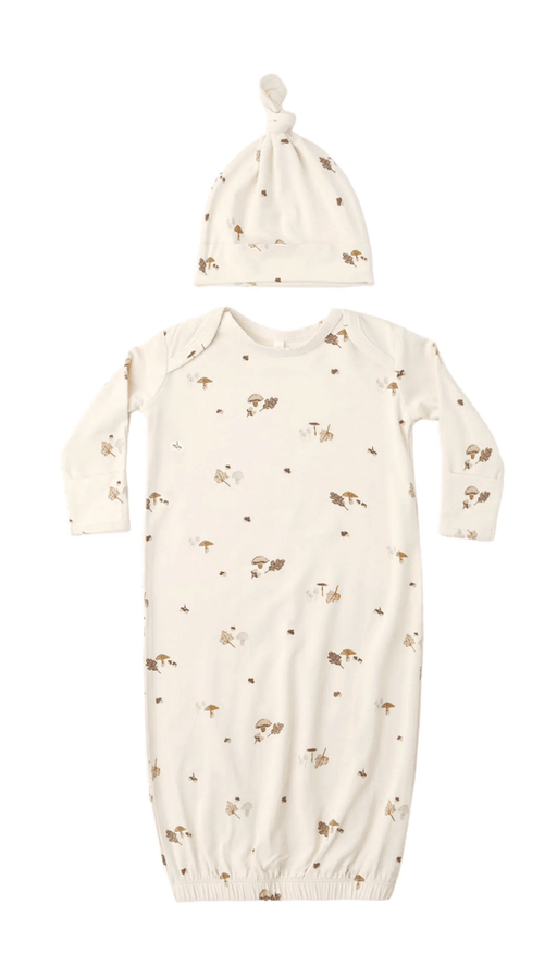 Bamboo Baby Gown + Hat Set in Woodland - Needle and Grain