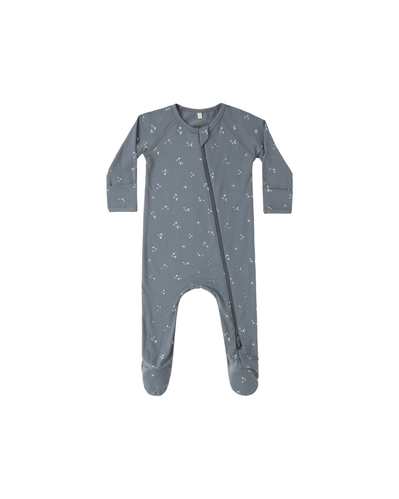 Bamboo Zip Footie in Starlight - Needle and Grain