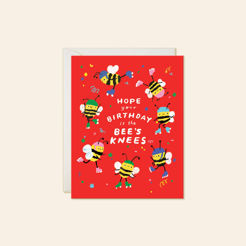 Bee’s Knees Birthday Card – Funny Bee Pun Birthday Card - Needle and Grain