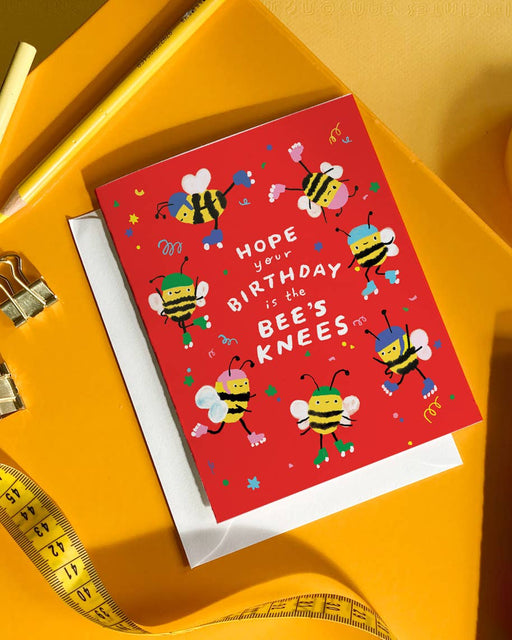 Bee’s Knees Birthday Card – Funny Bee Pun Birthday Card - Needle and Grain
