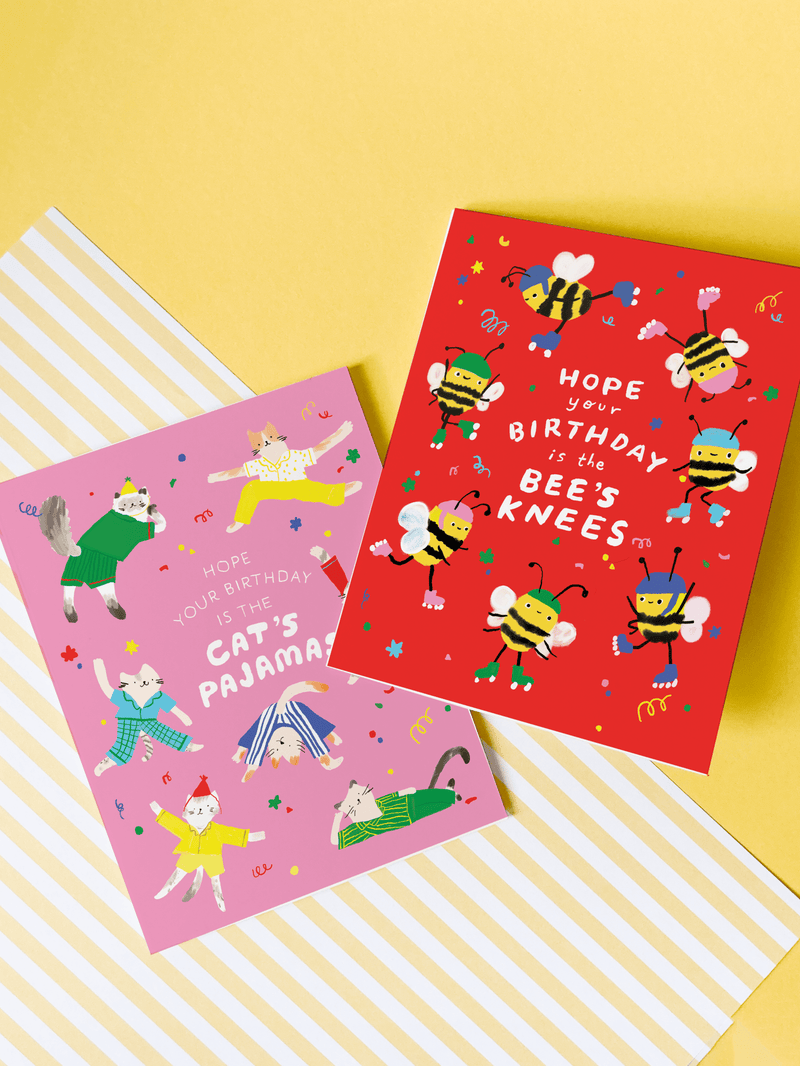 Bee’s Knees Birthday Card – Funny Bee Pun Birthday Card - Needle and Grain