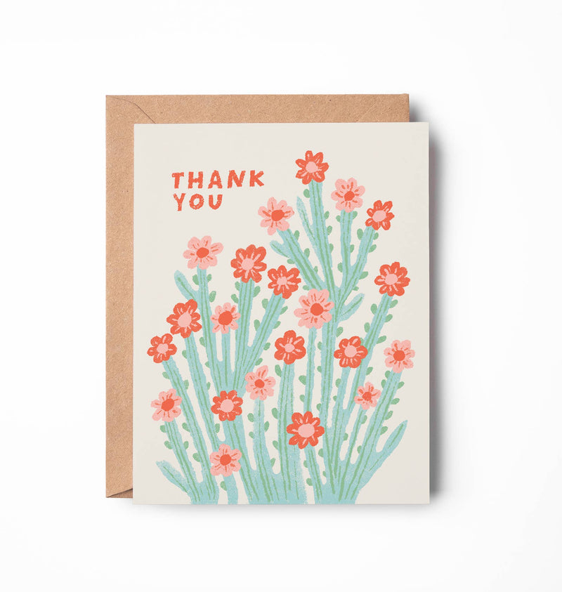 Blooming Thank You Card | Red and Pink Floral Gratitude Card - Needle and Grain
