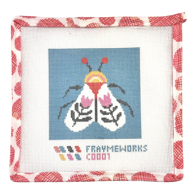 Blue Moth Needlepoint Canvas