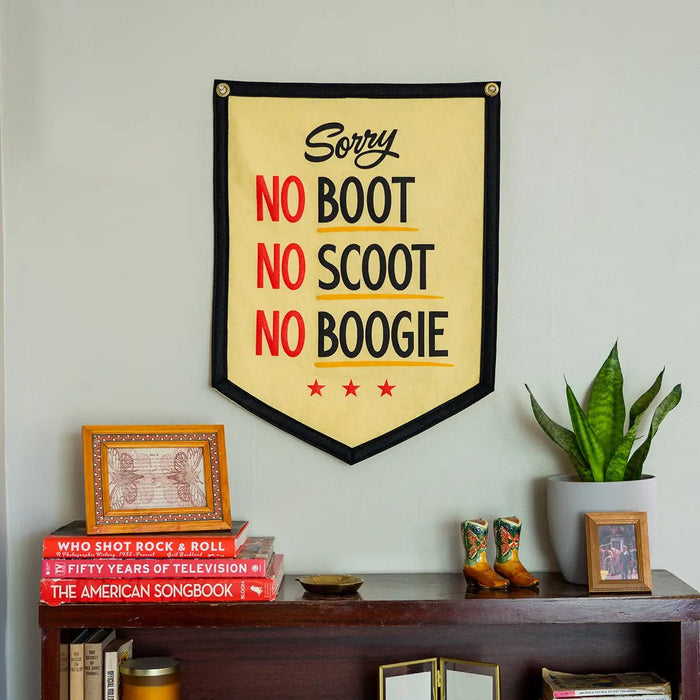 No Boot, No Scoot, No Boogie Camp Flag