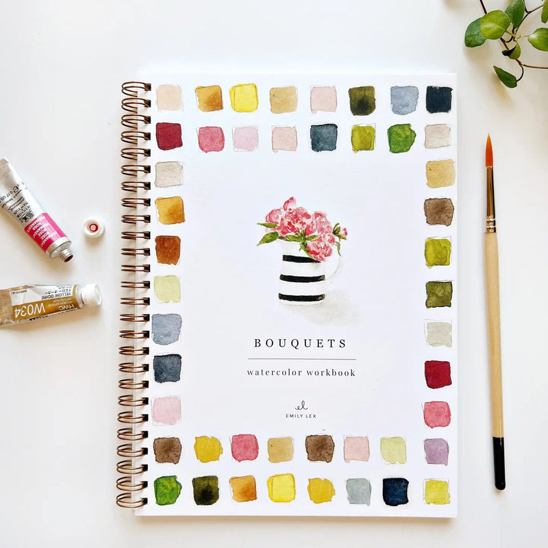 Bouquets Watercolor Workbook - Needle and Grain