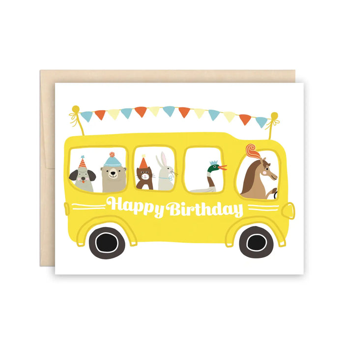 School Bus Birthday Card