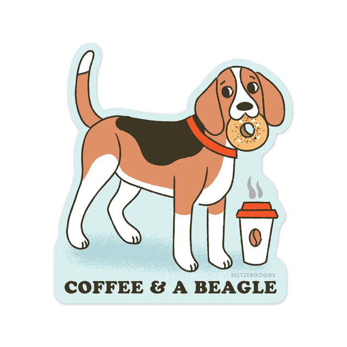 Coffee Beagle Sticker