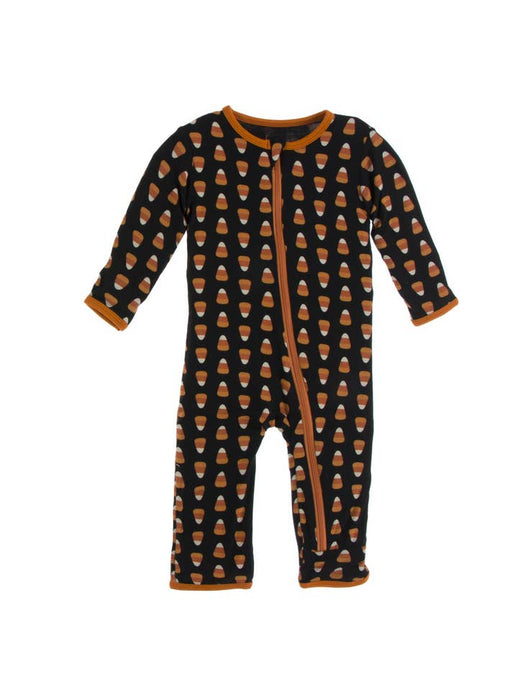 Bamboo Viscose Coverall with Zipper in Midnight Candy Corn