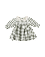 Callie Dress in Forest Check - Needle and Grain