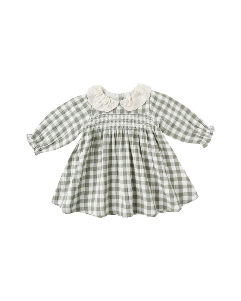 Callie Dress in Forest Check - Needle and Grain