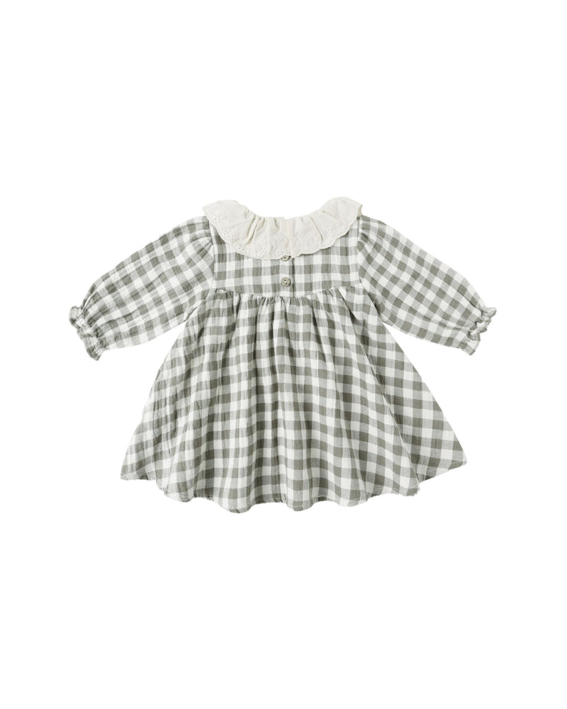 Callie Dress in Forest Check - Needle and Grain