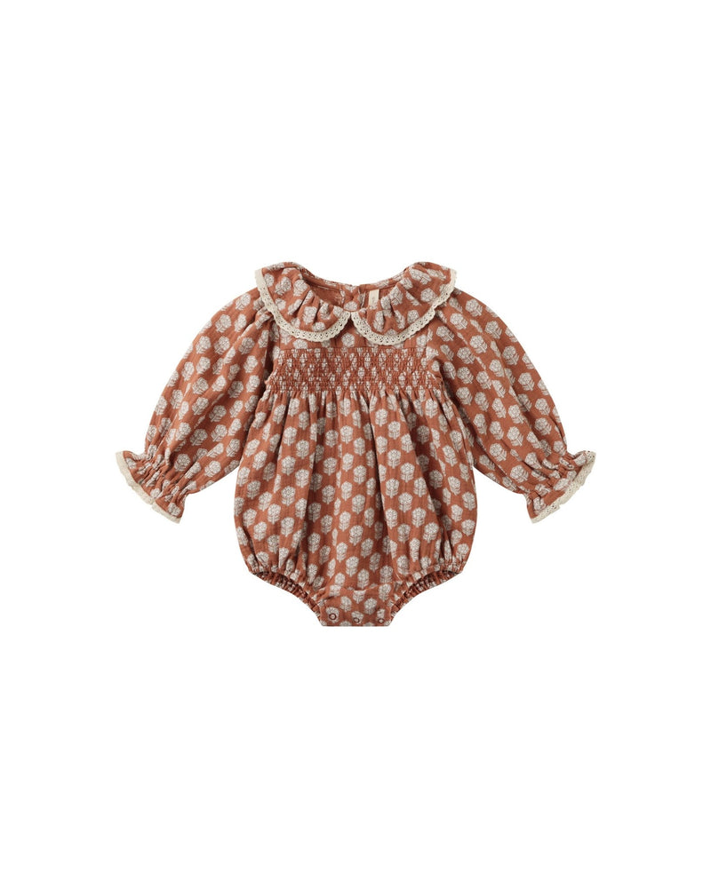 Callie Romper in Holiday Fleur - Needle and Grain