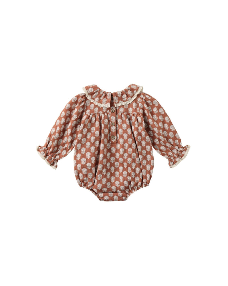 Callie Romper in Holiday Fleur - Needle and Grain