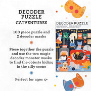 Catventures Decoder Puzzle - 100 Piece - Needle and Grain