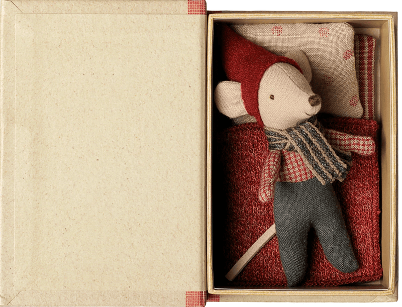 Christmas Mouse, Baby in Book - Needle and Grain