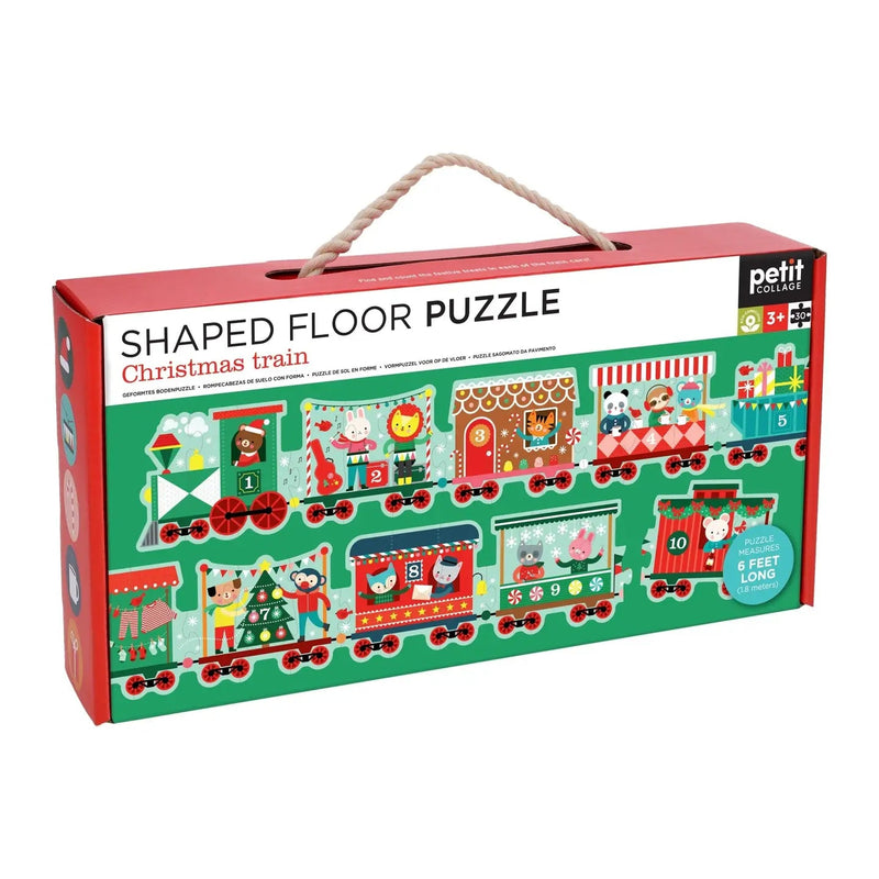 Christmas Train Shaped Floor Puzzle - Needle and Grain