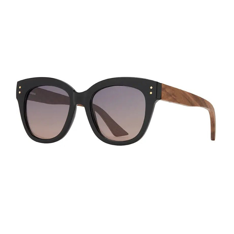 Cora - Onyx / Walnut Wood / Smoke to Brown Polarized Lens - Needle and Grain