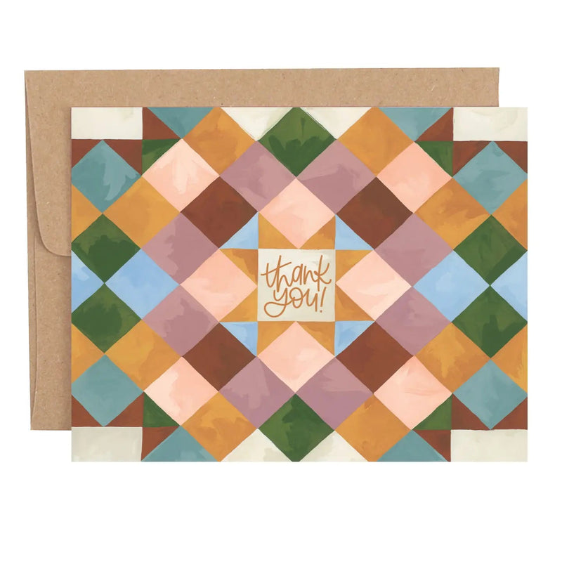 Cozy Quilt Thank You Greeting Card - Needle and Grain