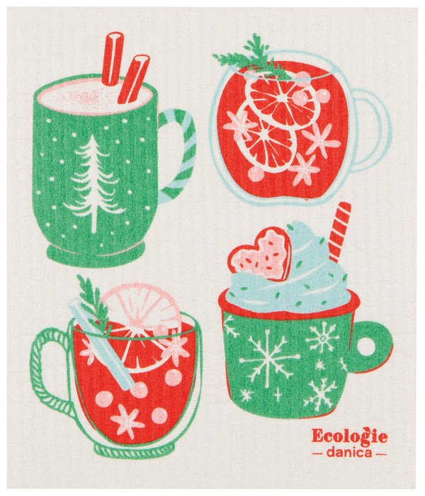 Swedish Dishcloth - Christmas Cozy Cups