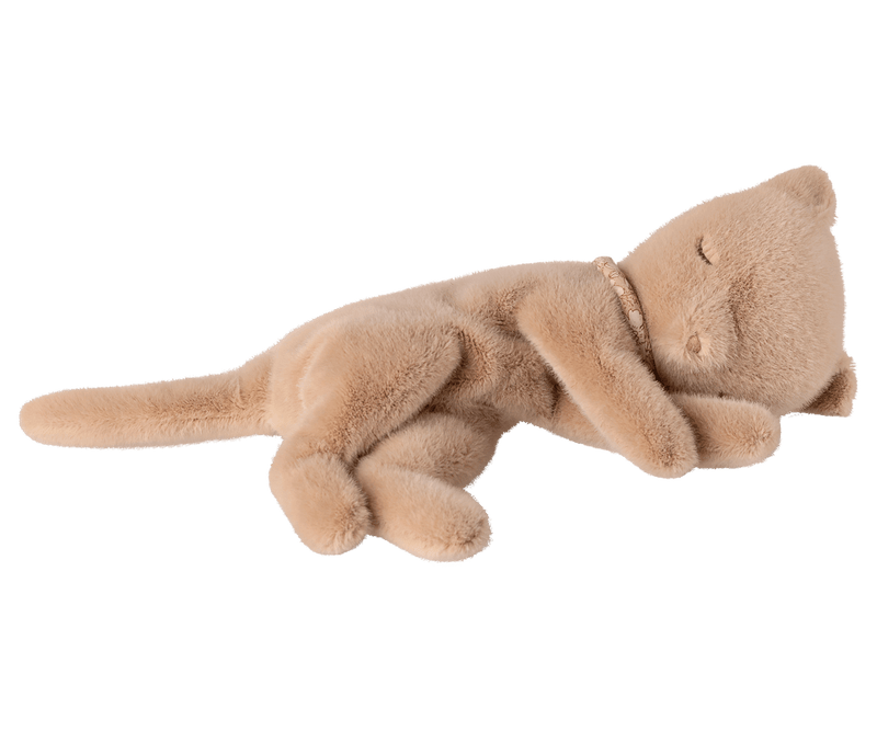 Cream Peach Sleeping Kitten Plush - Small - Needle and Grain