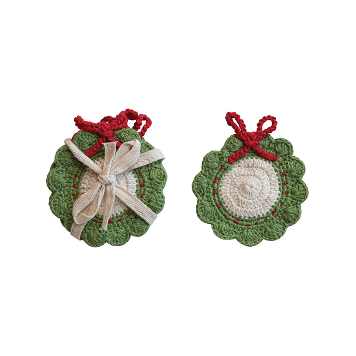 Crocheted Wreath Coasters