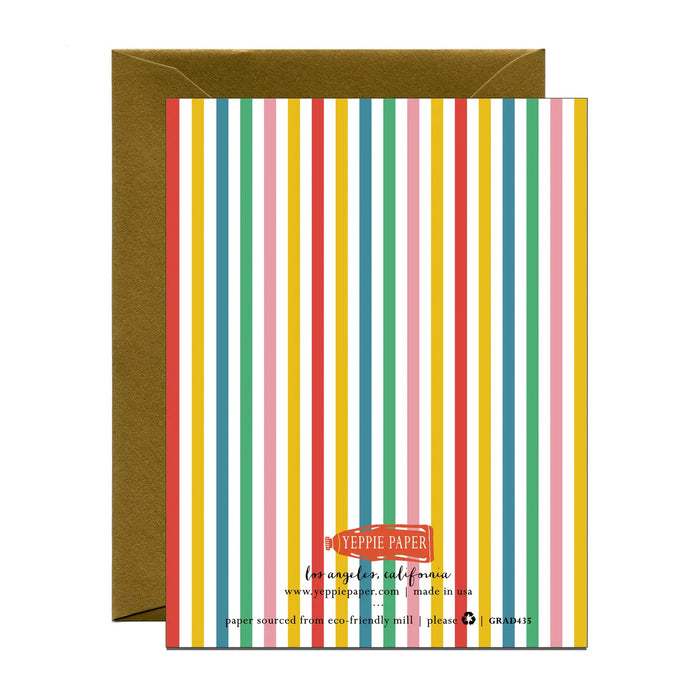 Colorful Pop Checkered Graduation Congratulations Card