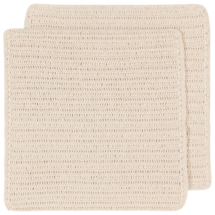 Homespun Natural Crocheted Dish Towels Set