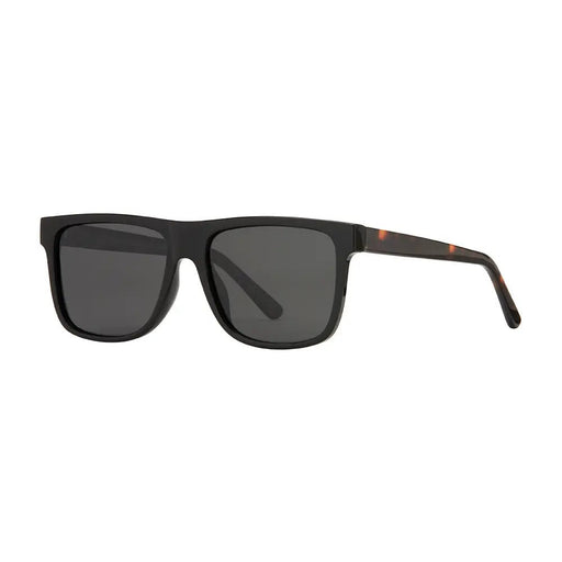 Diego - Onyx / Walnut Tortoise Temples / Smoke Polarized Lens - Needle and Grain
