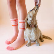 Dog Mom Striped Ribbed Crew Socks - Needle and Grain