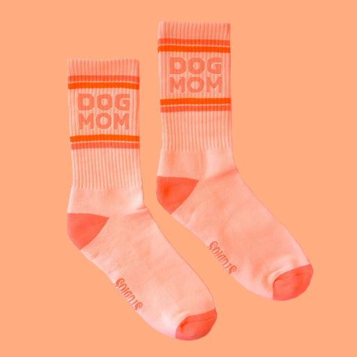 Dog Mom Striped Ribbed Crew Socks - Needle and Grain