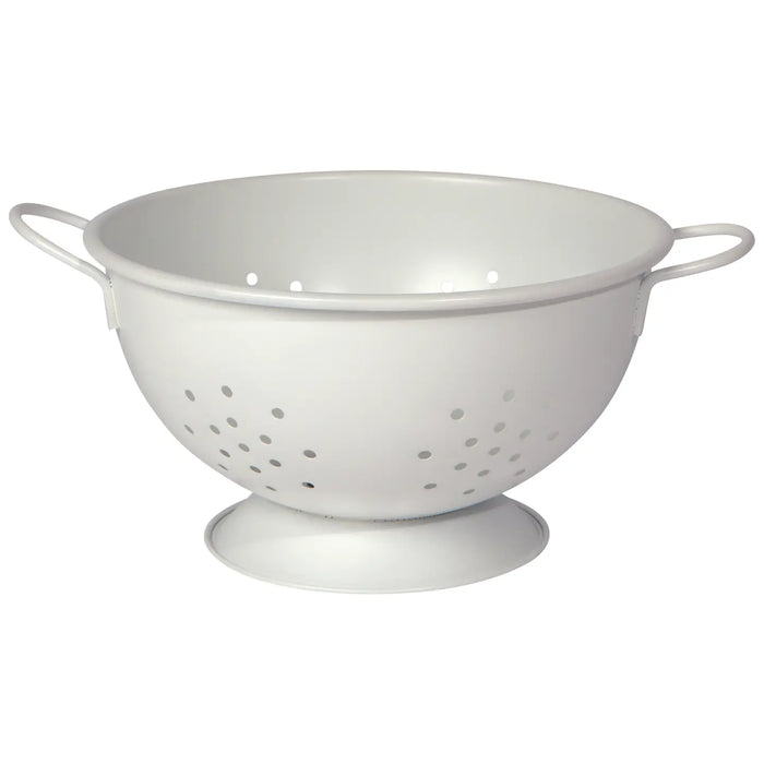 Large Matte Steel White Colander