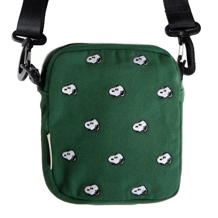 Snoopy Forest Green Embroidered Crossbody Bag