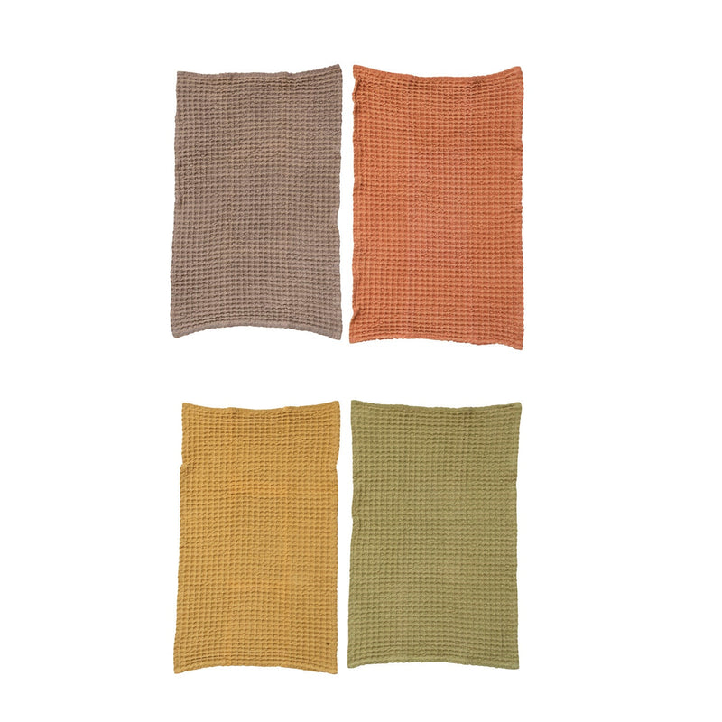 Earth - Toned Oversized Waffle Weave Tea Towel - Needle and Grain